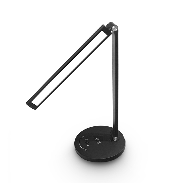 Desk Lampe Edison Lamp Led Simple Unique Mental Black Light Wireless Charging Desk Lamp With Adapter