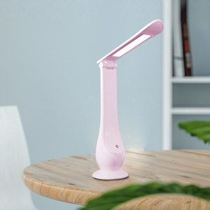 Small cute Dimmable Led Table Lamp Touch With Usb Charging Foldable Pink Rechargeable Desk Lamp