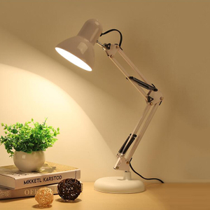 Metal Material Bedside Lamp Multiple Lighting Angles Desk Light Classic Foldable Flexible Long Arm Black Led Desk Lamp