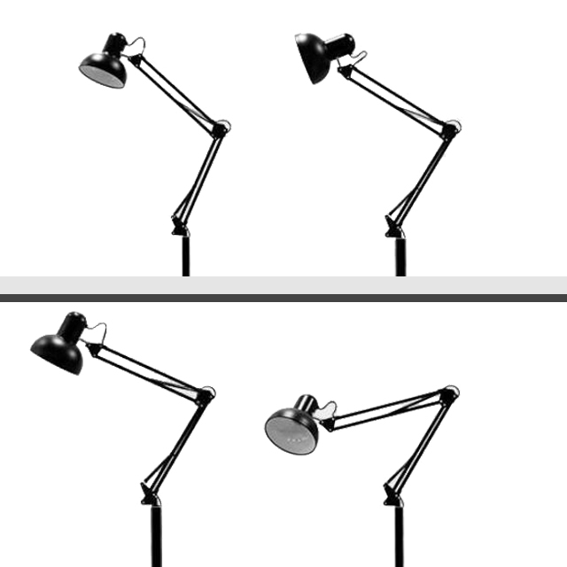 Modern Bedroom Home Office Decor Long Swing Arm Clip Table Lamp Black Led Desk Light Reading Working Floor Lamp