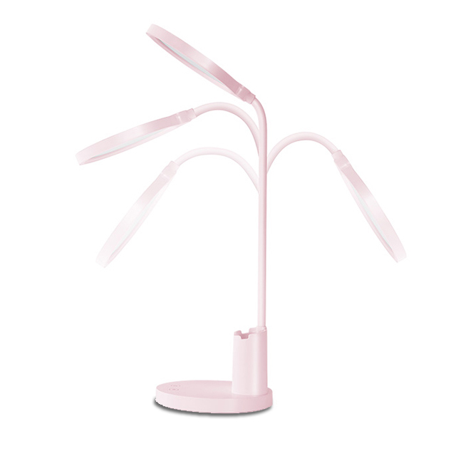 Phone Stand and Pen Holder Rechargebale Battery Study Desk Light Pink for Student Reading