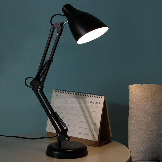 Large Led Portable Bedside Lamps Lighting Design Dimmable Office Bedroom Black Modern Metal Table Desk Lamp